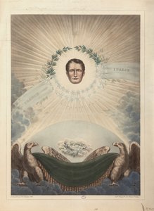 Allegory of Napoleon Surrounded by a Laurel Wreath and a Star, and Below, Napoleon in Death Wrapped in a Shroud by De Labarussias